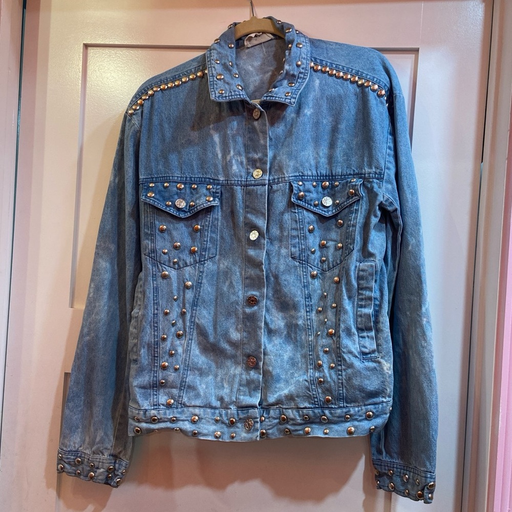 Re-worked Roncelli inspired vintage denim studded jacket